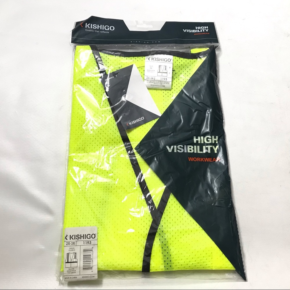 ML Kishigo Safety Vest High Visibility Reflective Size 2X/3X Green Jacket New